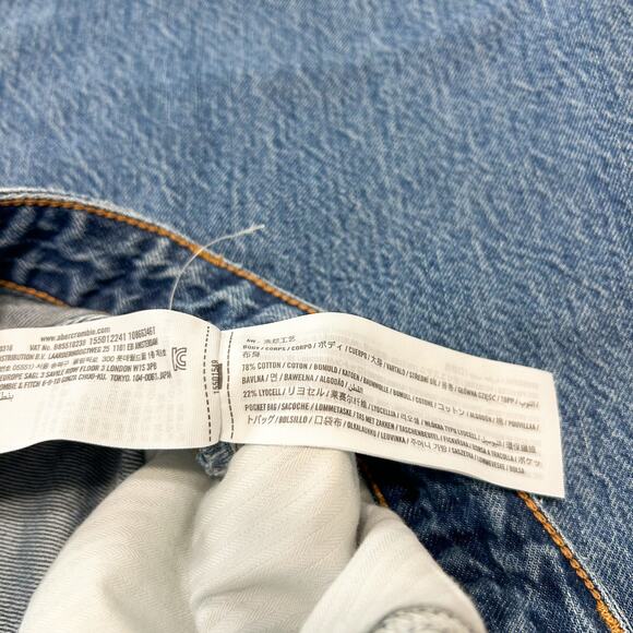 Abercrombie & Fitch The Loose High Rise Jeans Medium Wash Raw Hem 27/4L EUC - Picture 6 of 12